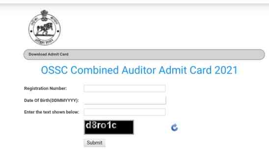 OSSC Combined Auditor Admit Card 2021