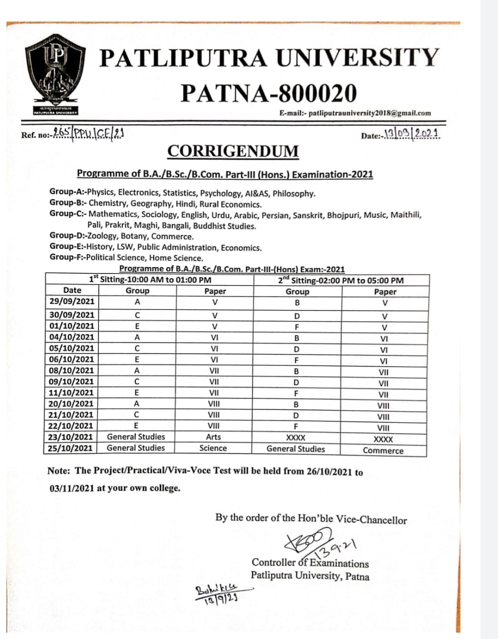 Patliputra University Part 2 Admit Card 2023 (लिंक) Download PPU BA B ...