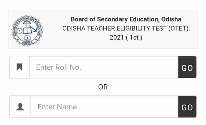 BSE Odisha OTET Result 2021