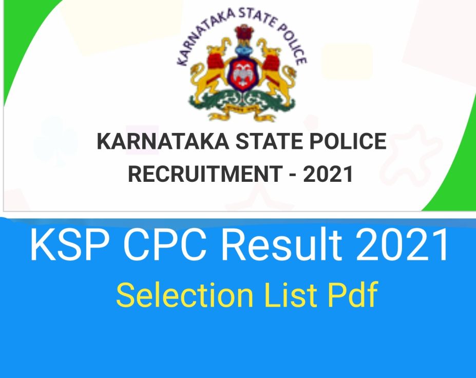 KSP PC Result 2021 Karnataka State Police Civil PC Merit List 2021 Pdf