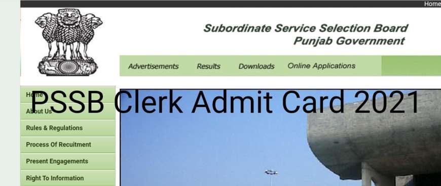 PSSSB Clerk Admit Card 2021 Download