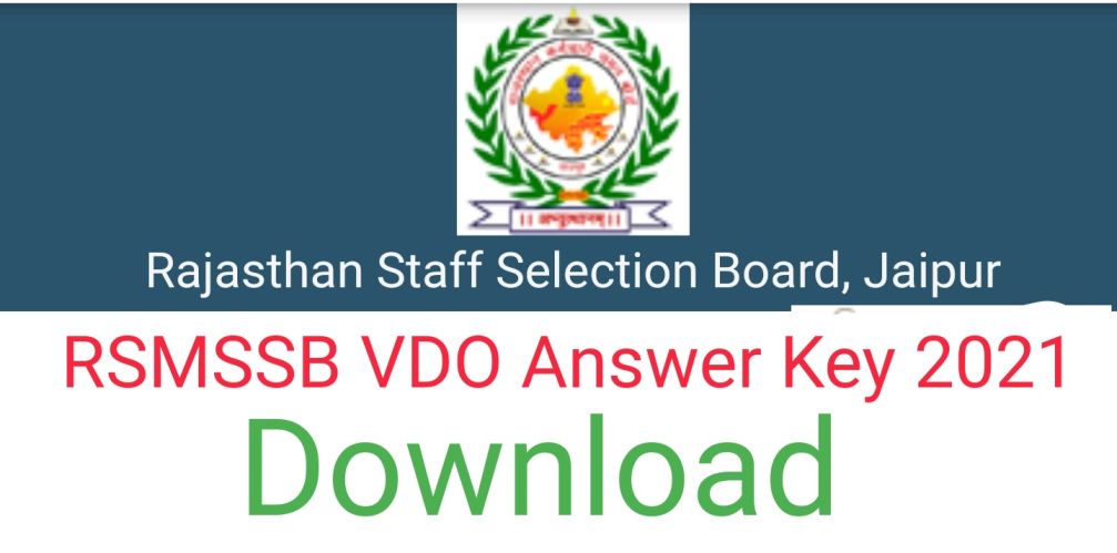 Rajasthan VDO Answer Key 2021 Download Link