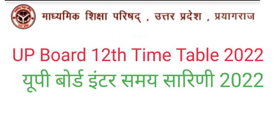 UP Board Inter Time Table 2022 Download Pdf