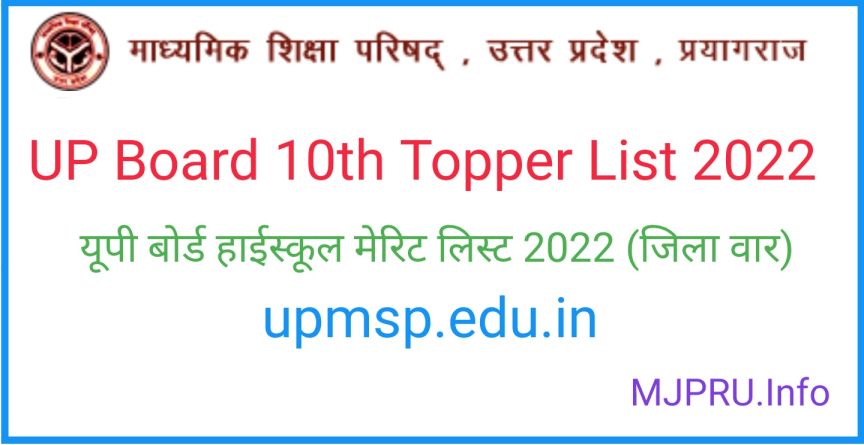 UP Highschool Merit List 2022 District wise