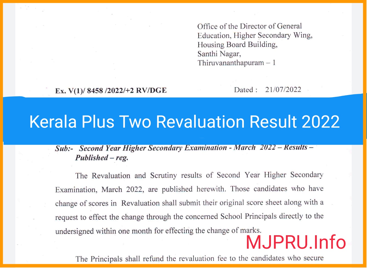 Kerala Plus Two Revaluation Result 2023 Link (Out) dhsekerala.gov.in